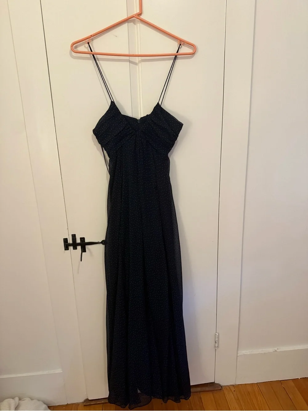 Zara Navy Blue Polka Dot Spaghetti Strap Dress - Picture 3 of 3